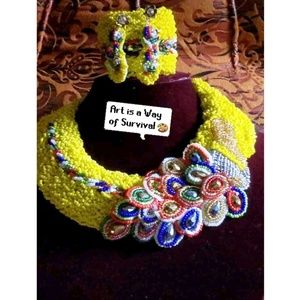 Yellow handmade beads